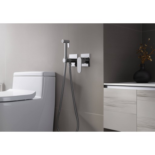 Смеситель с гигиеническим душем AQUATEK Оберон AQ1220CR встраиваемый хром